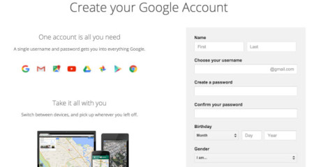 gmail sign up new account