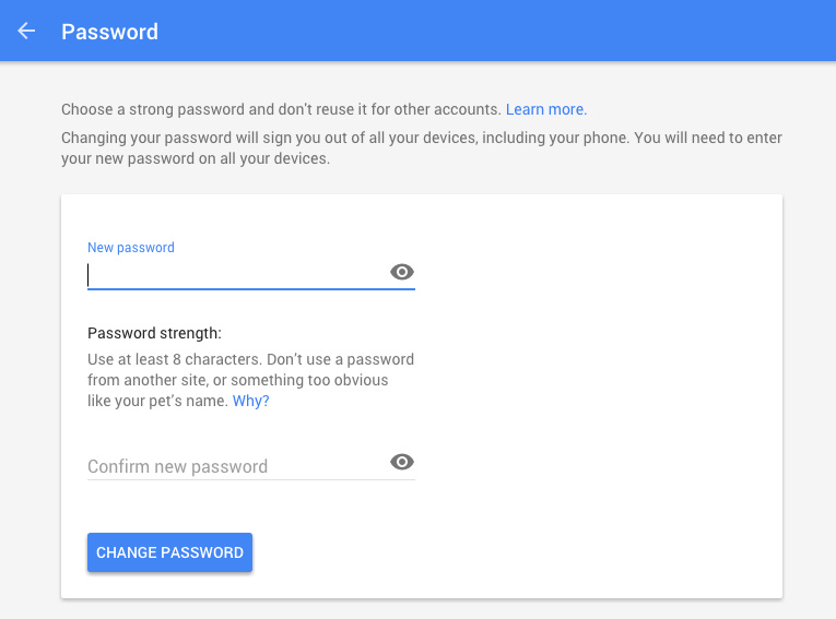 How to change password in Gmail