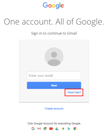 reset google password