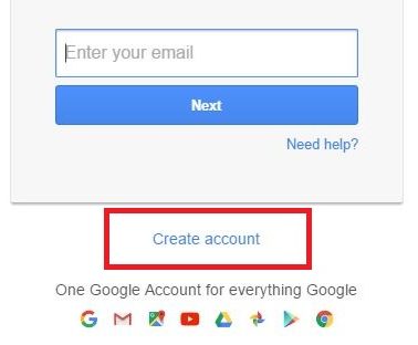 Gmail login page