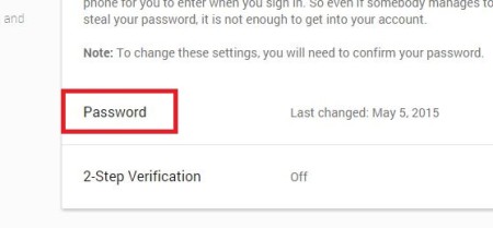 Change my gmail password