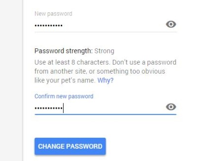 Change my gmail password