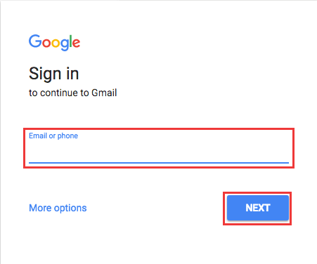 Gmail Sign In Page